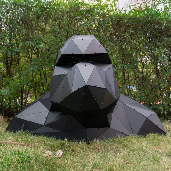KING KONG | 3D Metal Geometrik Goril Büstü - Görsel 5