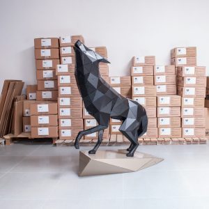 KURT XL | 3D Metal Geometrik Kurt Heykeli