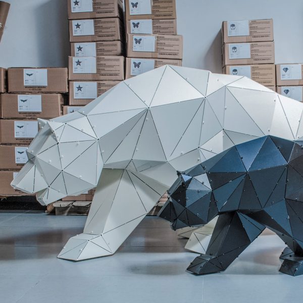 BOZ XL | 3D Metal Geometrik Ayı Heykeli - Görsel 6