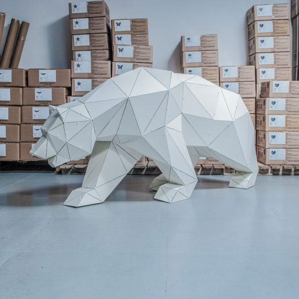 BOZ XL | 3D Metal Geometrik Ayı Heykeli - Görsel 2