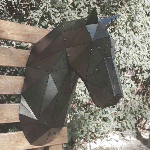 CAVALLO | 3D Geometrik Metal At Kafası Duvar Dekoru - Görsel 4