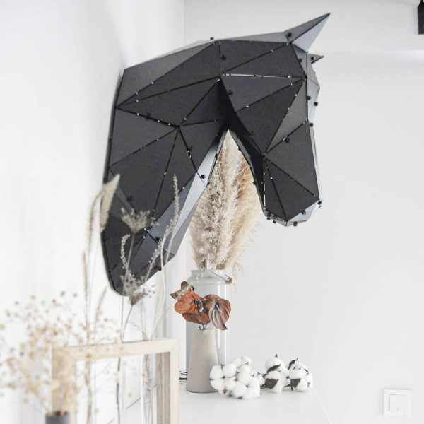 CAVALLO | 3D Geometrik Metal At Kafası Duvar Dekoru