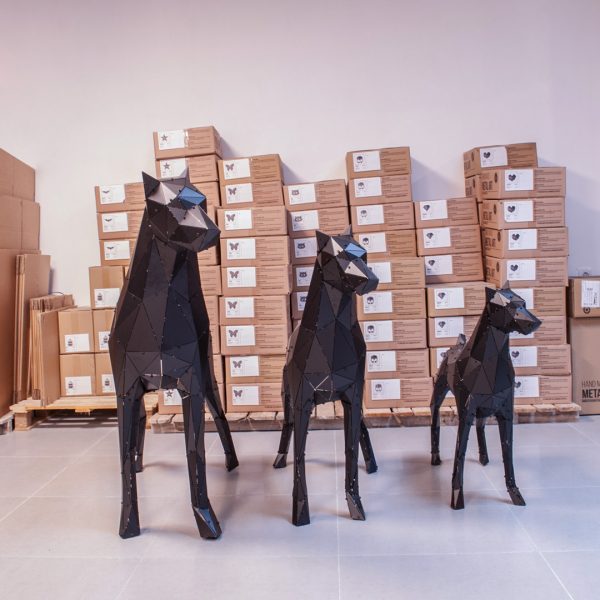 DOBERMAN SERİSİ | 3D Metal Geometrik Doberman Heykeli - Görsel 15