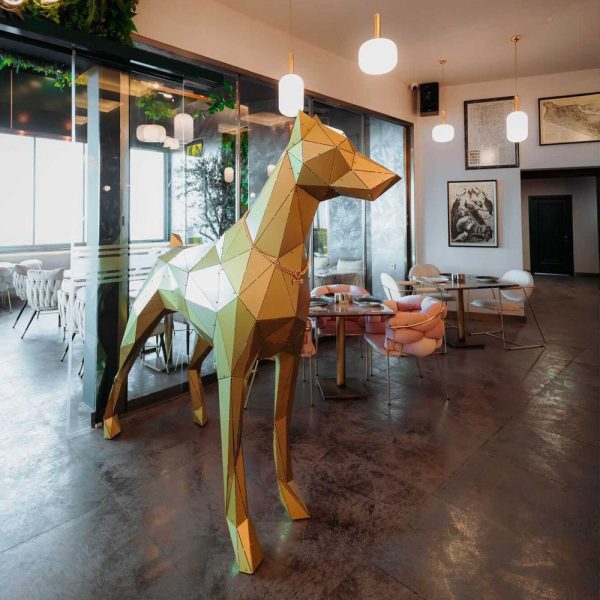 DOBERMAN SERİSİ | 3D Metal Geometrik Doberman Heykeli - Görsel 2