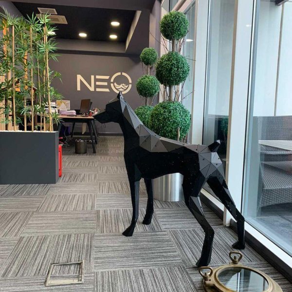 DOBERMAN SERİSİ | 3D Metal Geometrik Doberman Heykeli - Görsel 11