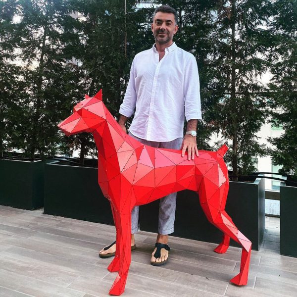 DOBERMAN SERİSİ | 3D Metal Geometrik Doberman Heykeli - Görsel 9