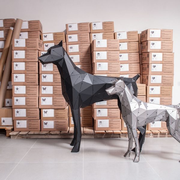 DOBERMAN SERİSİ | 3D Metal Geometrik Doberman Heykeli - Görsel 16