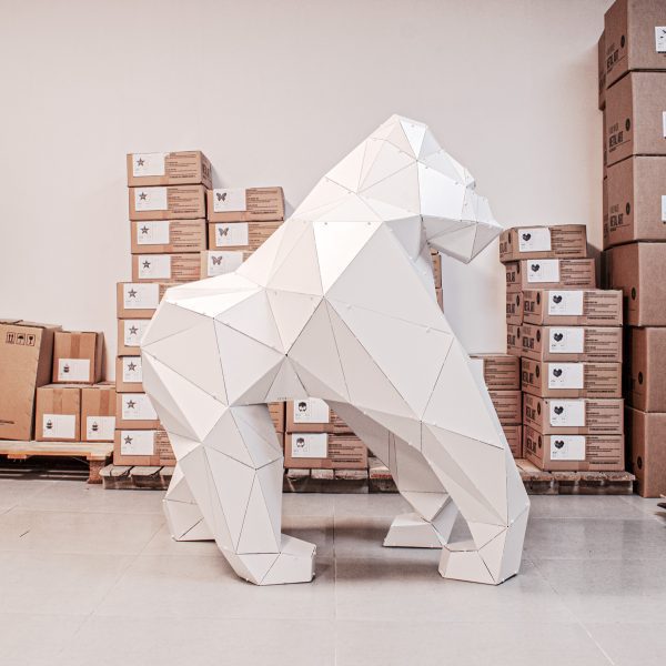 HARAMBE | 3D Metal Geometrik Goril Heykeli - Görsel 5
