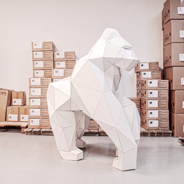 HARAMBE | 3D Metal Geometrik Goril Heykeli - Görsel 4