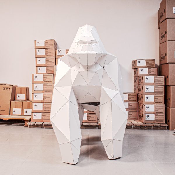 HARAMBE | 3D Metal Geometrik Goril Heykeli - Görsel 3
