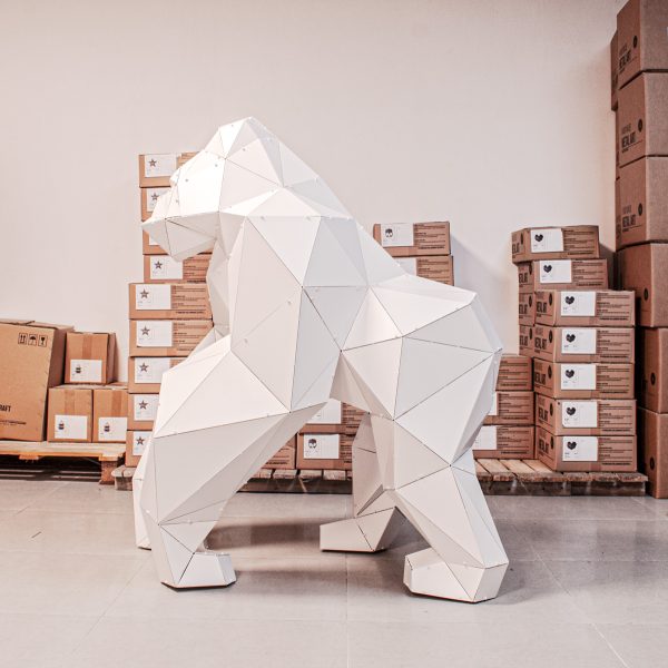 HARAMBE | 3D Metal Geometrik Goril Heykeli - Görsel 2