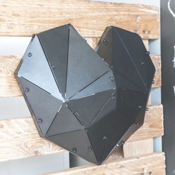 HEART | 3D Geometrik Metal Kalp Duvar Dekoru - Görsel 2