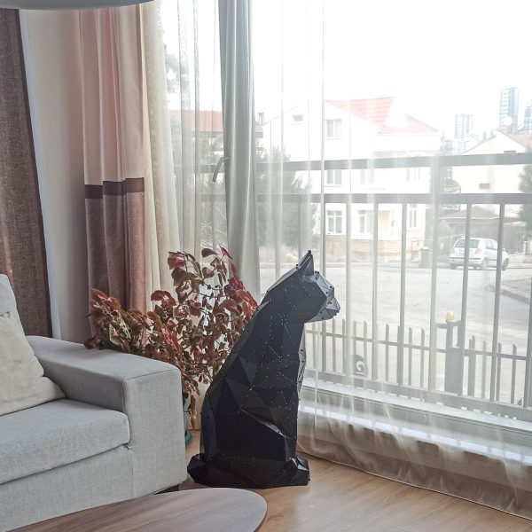 KATZE | 3D Metal Geometrik Kedi Modeli - Görsel 2