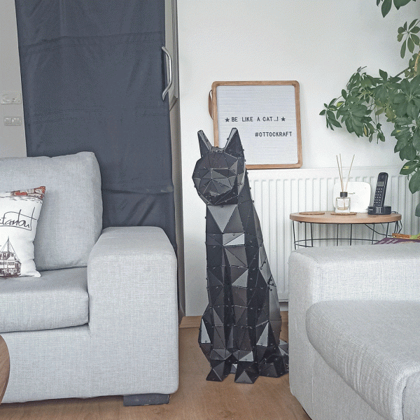 KATZE | 3D Metal Geometrik Kedi Modeli - Görsel 4