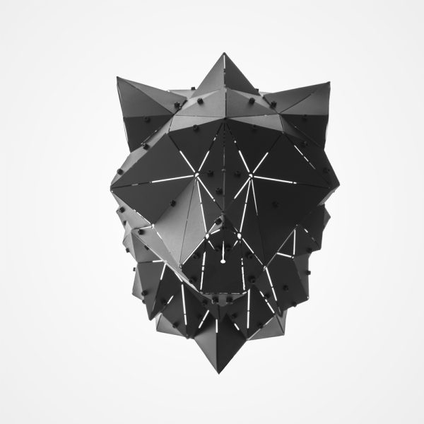 KURT | 3D Geometrik Metal Kurt Kafası Duvar Dekoru - Görsel 6