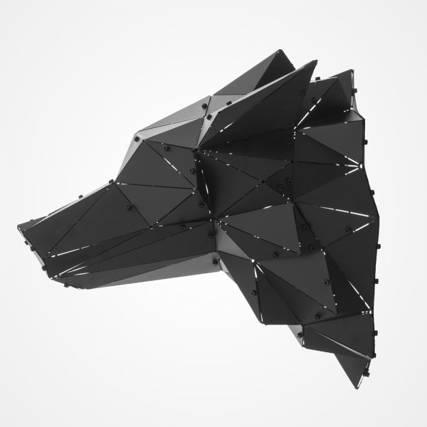KURT | 3D Geometrik Metal Kurt Kafası Duvar Dekoru - Görsel 4