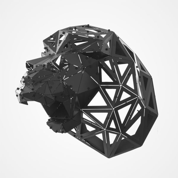 LEON V2 | 3D Geometrik Metal Aslan Kafası Duvar Dekoru - Görsel 3