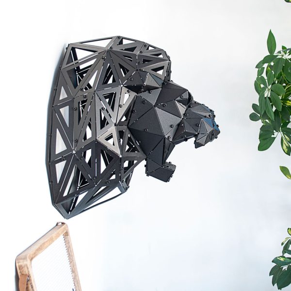LEON V2 | 3D Geometrik Metal Aslan Kafası Duvar Dekoru - Görsel 2