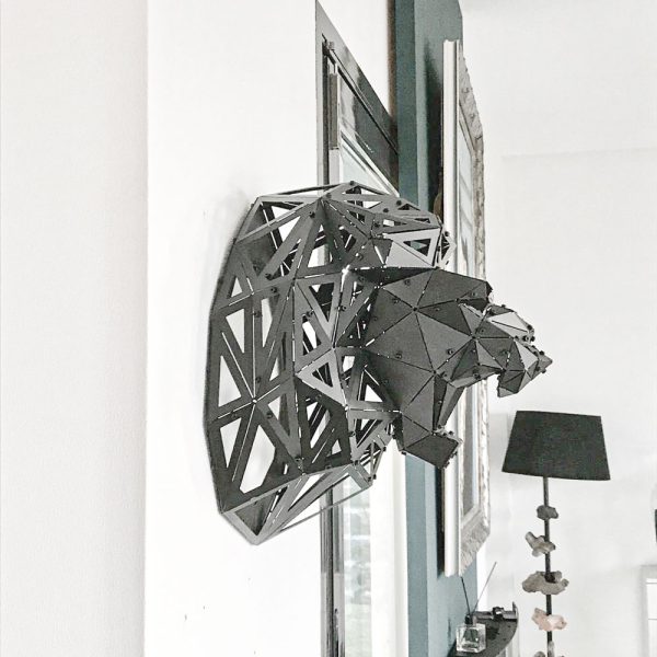 LEON V2 | 3D Geometrik Metal Aslan Kafası Duvar Dekoru