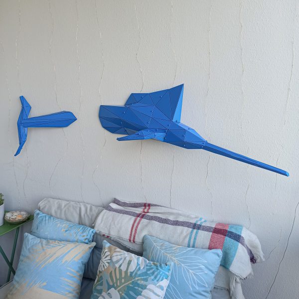 MARLIN | 3D Metal Geometrik Kılıç Balığı Dekoru ( OUTLET ) - Görsel 7