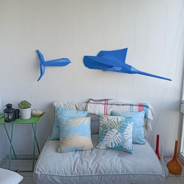 MARLIN | 3D Metal Geometrik Kılıç Balığı Dekoru ( OUTLET ) - Görsel 6