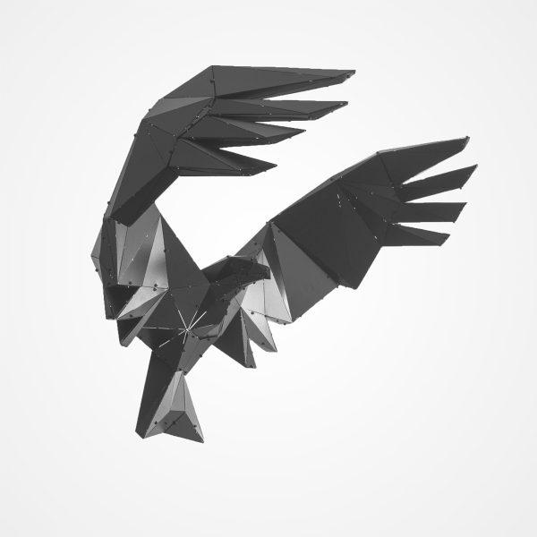 AGILLO XL | 3D Metal Geometrik Kartal Heykeli Duvar Dekoru - Görsel 3