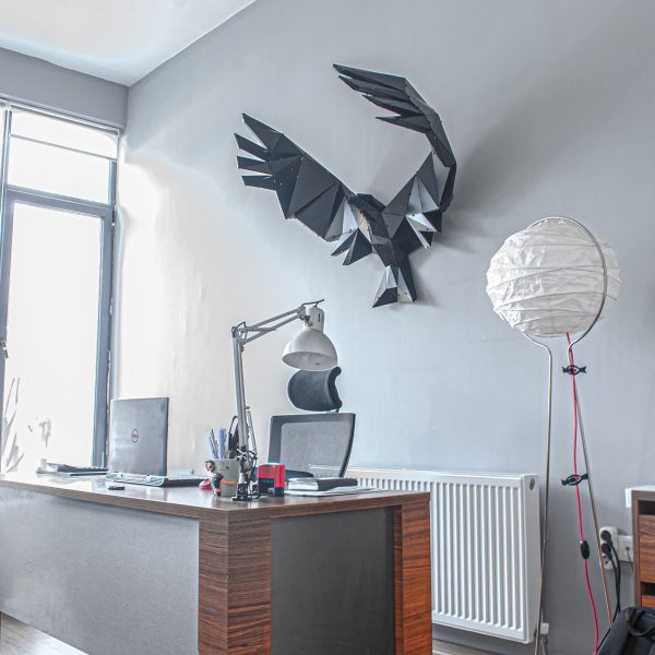 AGILLO XL | 3D Metal Geometrik Kartal Heykeli Duvar Dekoru
