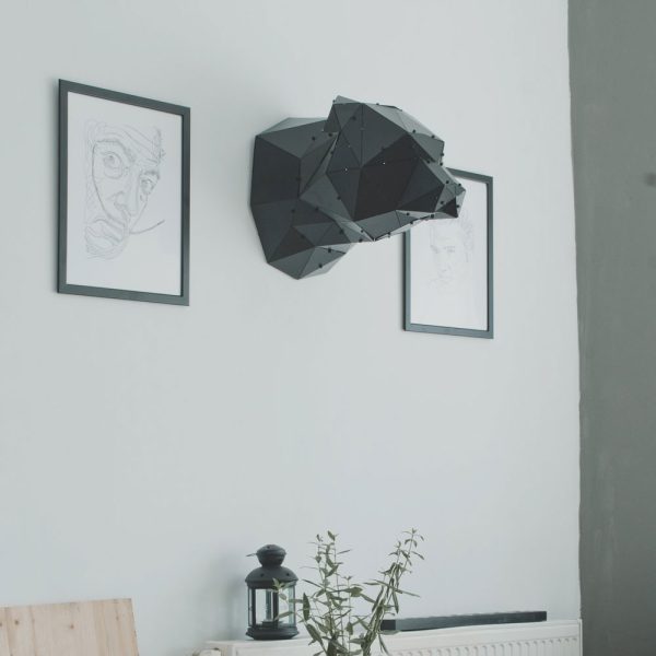 ORSO | 3D Geometrik Metal Ayı Kafası Duvar Dekoru