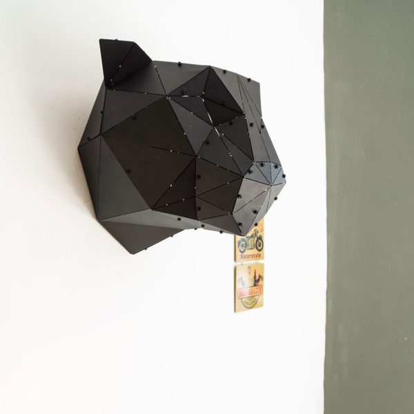 PANTER | 3D Geometrik Metal Panter Kafası Duvar Dekoru