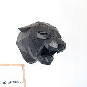 PARS | 3D Geometrik Metal Panter Kafası Duvar Dekoru