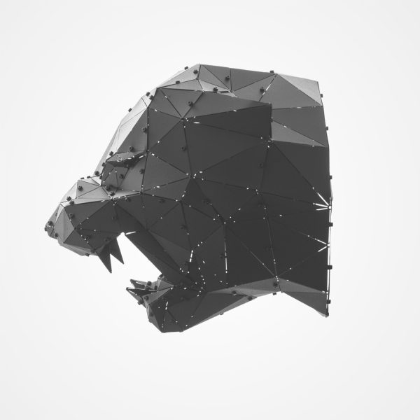 PARS | 3D Geometrik Metal Panter Kafası Duvar Dekoru - Görsel 3
