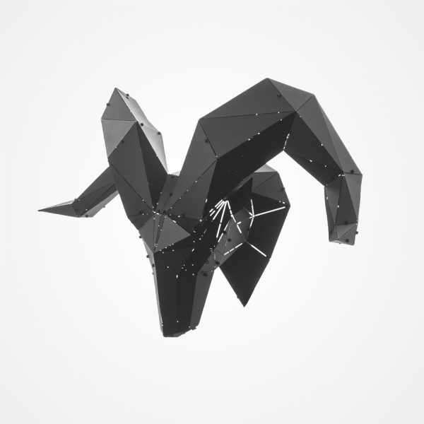 RAM | 3D Geometrik Metal Dağ Keçisi Kafası Duvar Dekoru - Görsel 5