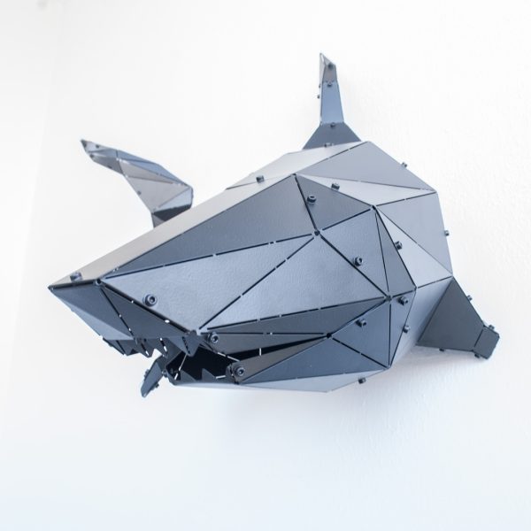 SHARK | 3D Metal Geometrik Köpekbalığı Duvar Dekoru - Görsel 5