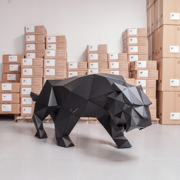 TIGRIS | 3D Metal Geometrik Metal Kaplan Heykeli - Görsel 2