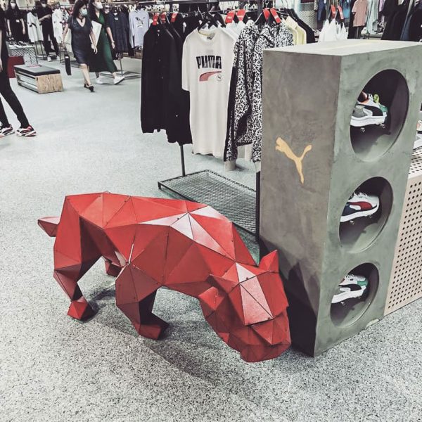 TIGRIS | 3D Metal Geometrik Metal Kaplan Heykeli - Görsel 12