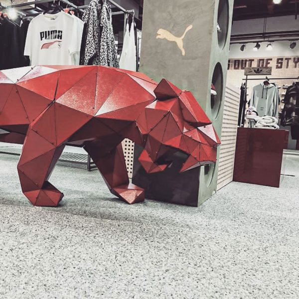 TIGRIS | 3D Metal Geometrik Metal Kaplan Heykeli - Görsel 10