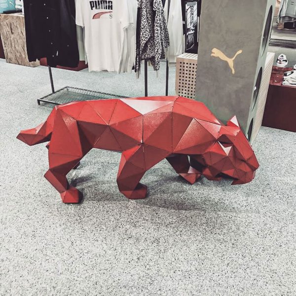 TIGRIS | 3D Metal Geometrik Metal Kaplan Heykeli - Görsel 9